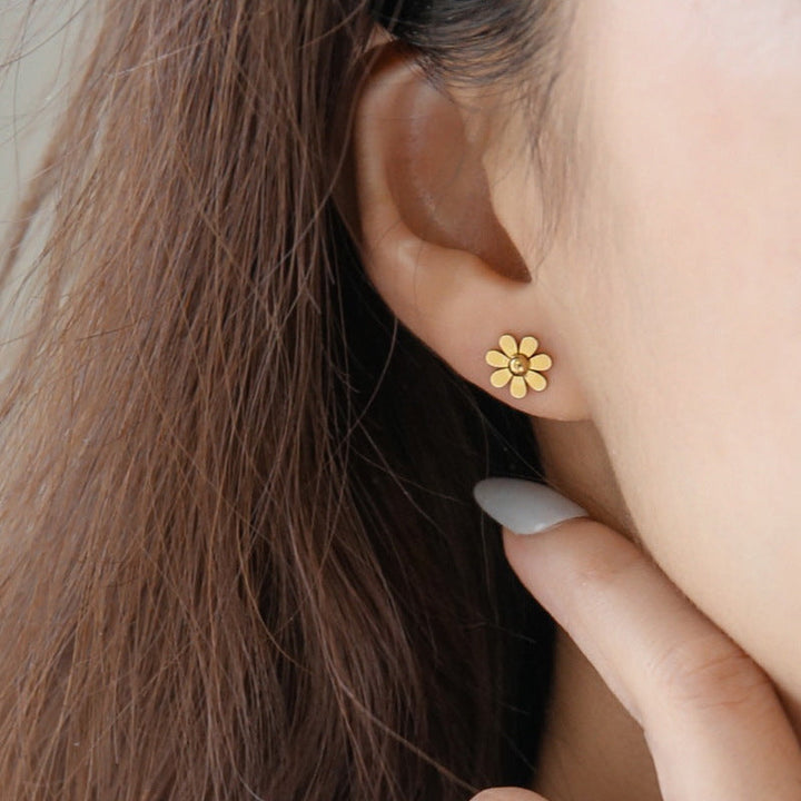 French retro earrings high-end non-fading titanium steel haoshi earrings women's personality European and American earrings jewelry wholesale Glossy.pk