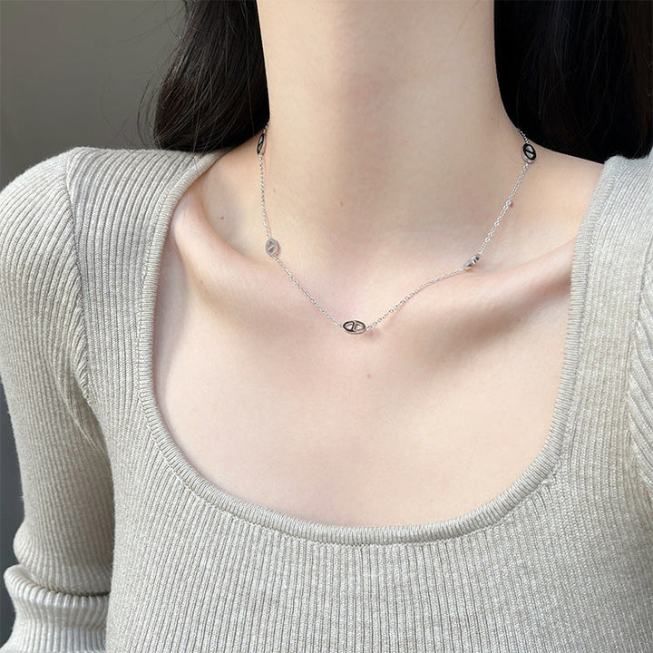 Cross-border e-commerce wholesale stainless steel triangle adjustable necklace is fashionable, simple and versatile, and the design does not fade 36 Glossy.pk
