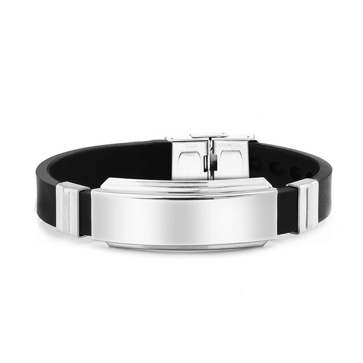 Cross-border foreign trade HIS QUEEN HER KING trendy fashion stainless steel couple bracelet can be engraved Glossy.pk