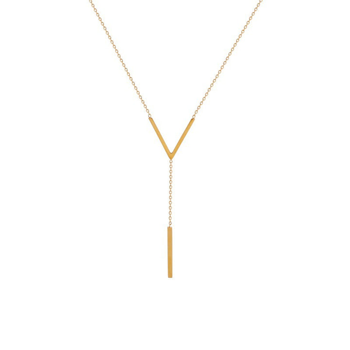 Temperament V-shaped long pendant simple necklace women's personality versatile clavicle chain niche design sense sweater chain wholesale