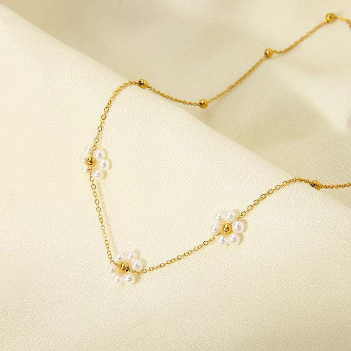 Titanium steel emerald geometric necklace high-grade cold style clavicle necklace fashion temperament accessories do not fade 34 Glossy.pk