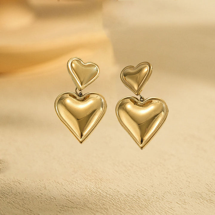 European and American cross-border earrings wholesale love butterfly letter earrings stainless steel light luxury exaggerated sense of luxury does not fade 18 Glossy.pk