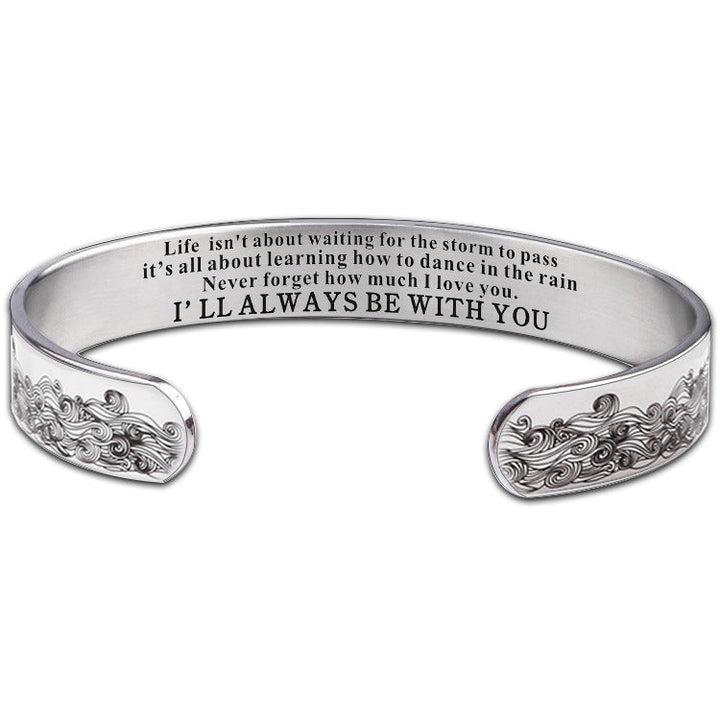 Cross Border Wave Bracelet I'LL ALWAYS BE WITH YOU 10mm Open Bracelet Ornament Glossy.pk