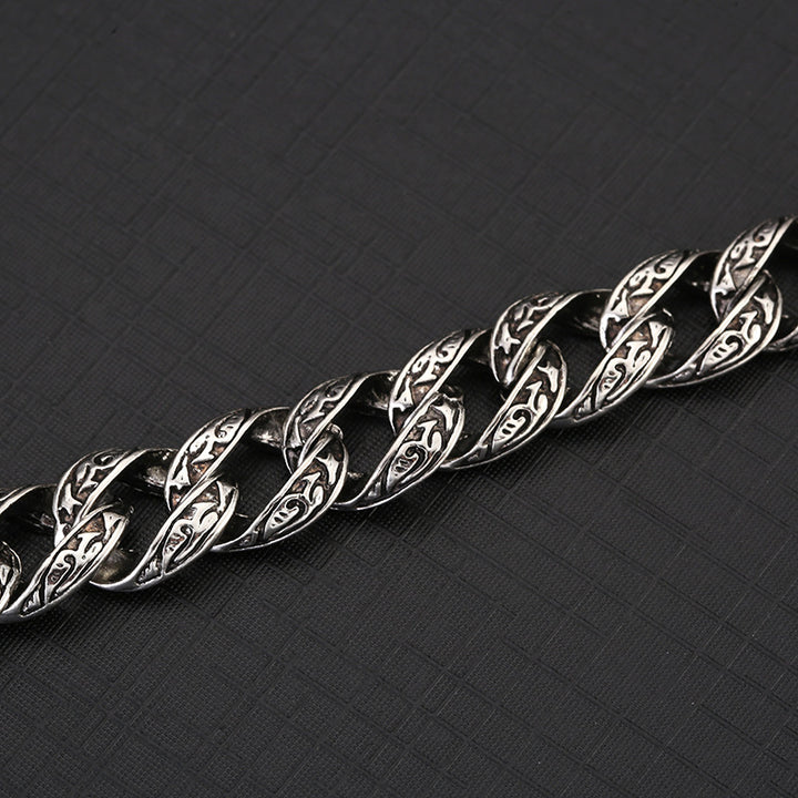 In China, Europe and the United States, fashion creativity, TEMU's new trend, personality, striped men's bracelet, hip-hop trend, wearing hand accessories
