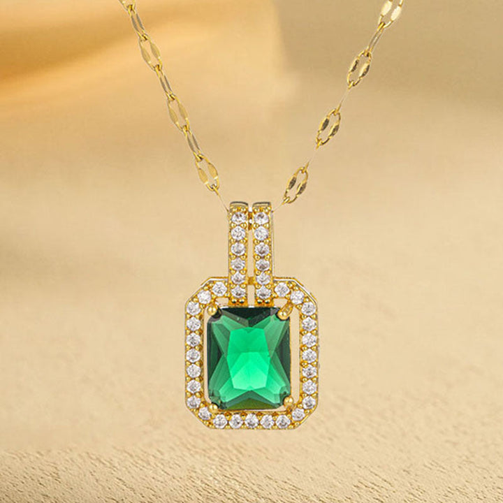 European and American cross-border wholesale high-quality temperament titanium steel necklace does not fade full diamond pendant jewelry wholesale stainless steel 13 Glossy.pk