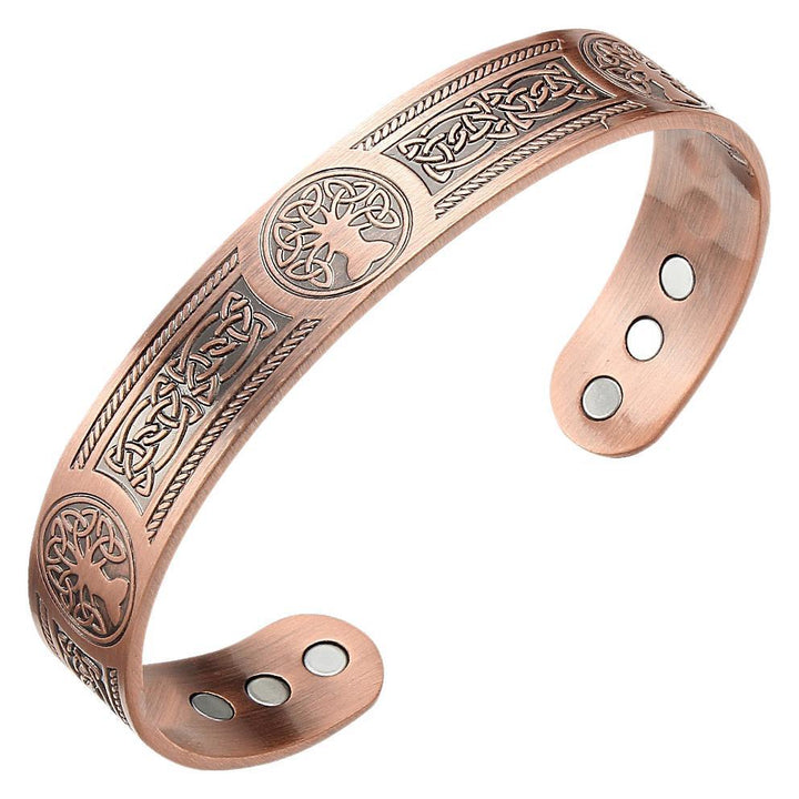 temu hot selling cross-border magnet vintage bracelet tree of life pattern arrangement magnetic bronze bracelet for men and women
