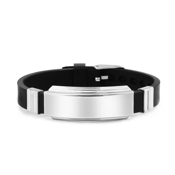 Cross-border foreign trade HIS QUEEN HER KING trendy fashion stainless steel couple bracelet can be engraved Glossy.pk
