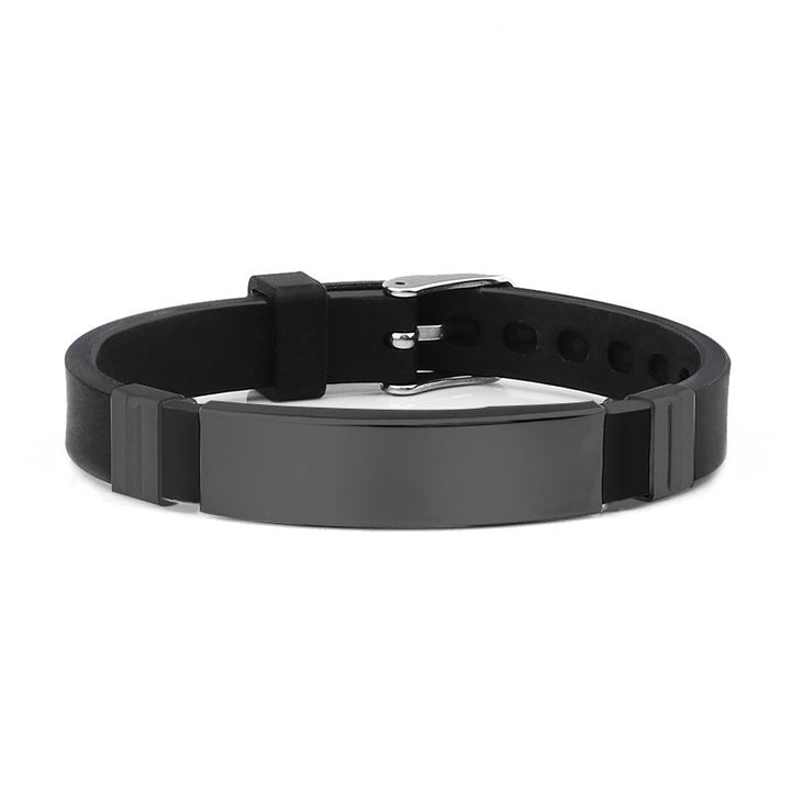 Cross-border foreign trade HIS QUEEN HER KING trendy fashion stainless steel couple bracelet can be engraved Glossy.pk