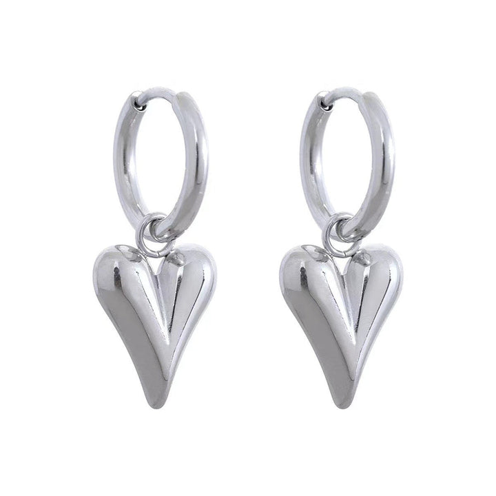 2024 New European and American Amazon Cross-border Hot Sale Fashion Retro Hip Hop Love Necklace Bracelet Earrings Set Glossy.pk