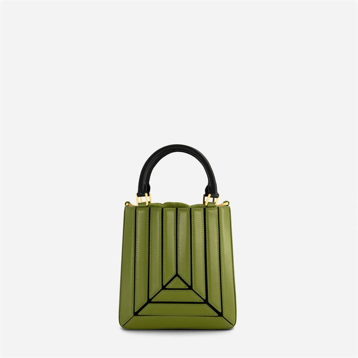 Multicolor Vegan Leather Hand & Shoulder Bag - Color Block Crossbody with Detachable Strap Glossy.pk