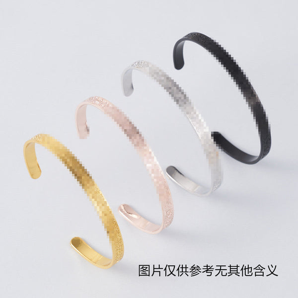 6mm cross-border explosive rune corrosion bracelet niche personality versatile environmental protection alloy bracelet C-type open ring bracelet Glossy.pk