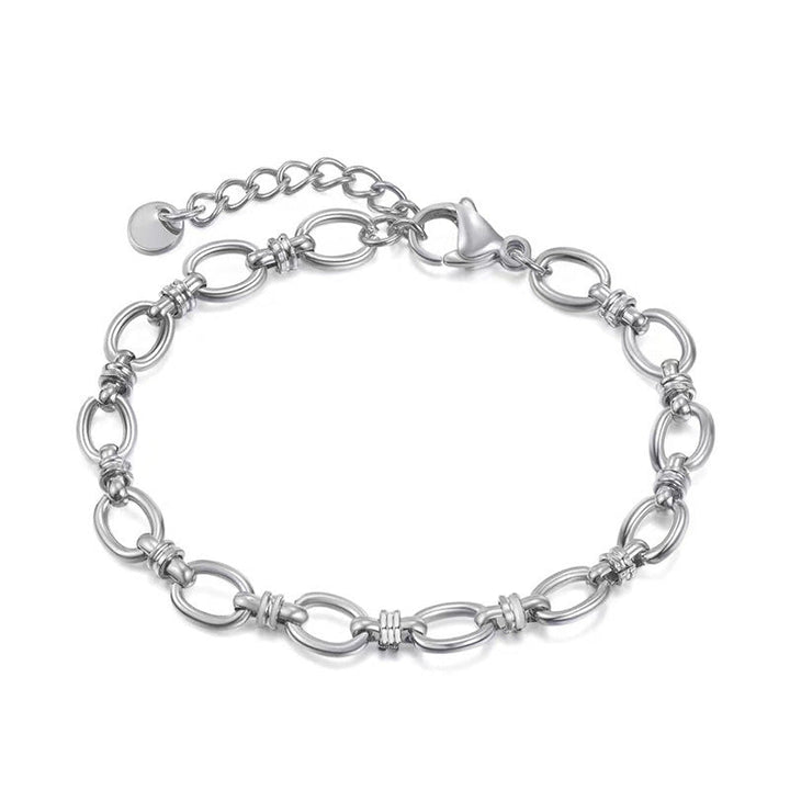 Cross-border European and American hot-selling style love heart shape double-layer new bracelet stainless steel fashion hand jewelry versatile fashion with 25 Glossy.pk