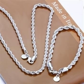 Cross-border TEMU hot sale European and American trend jewelry twist necklace silver-plated 2MM flash twist rope necklace twist chain wholesale Glossy.pk