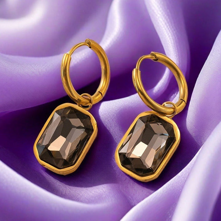 French retro earrings high-end non-fading titanium steel haoshi earrings women's personality European and American earrings jewelry wholesale Glossy.pk