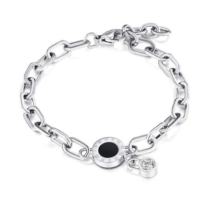 Cross-border European and American hot-selling style love heart shape double-layer new bracelet stainless steel fashion hand jewelry versatile fashion with 25 Glossy.pk
