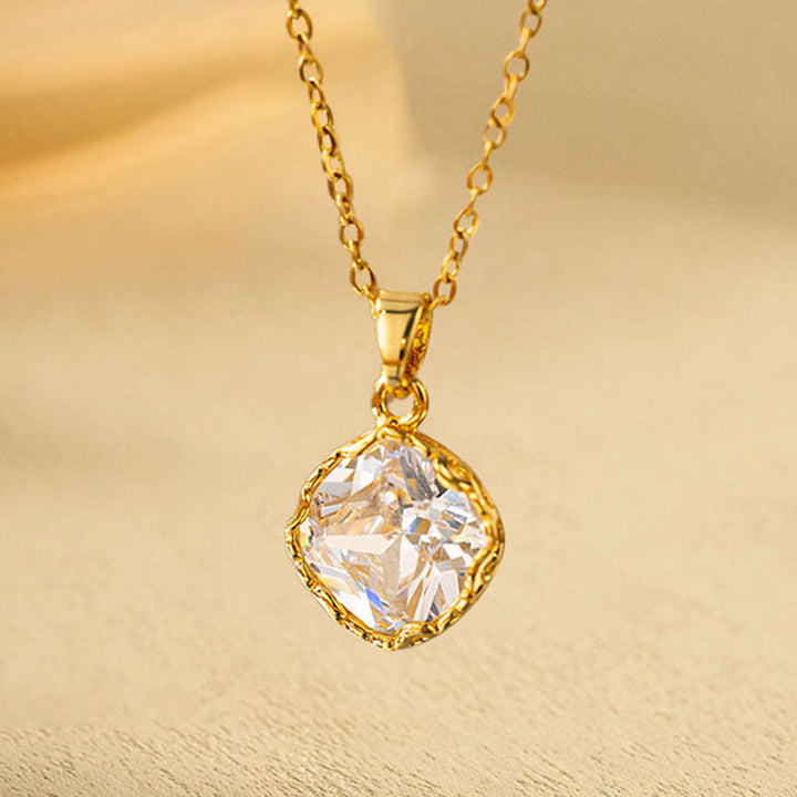 New Real Gold Electroplated Copper Micro Inlay Hollow Full Diamond Small Man Waist Pink Diamond Flower Series Stainless Steel Necklace Wholesale 16 Glossy.pk
