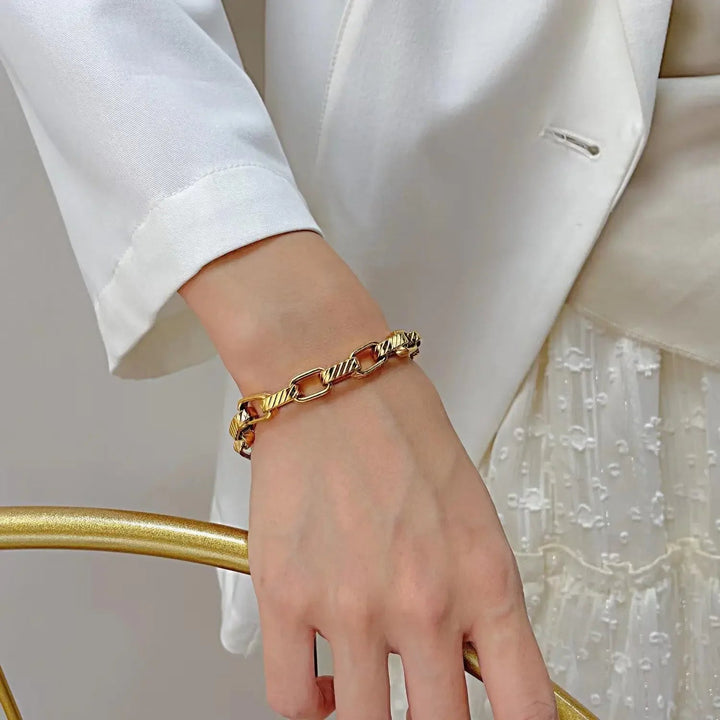 Cross-border European and American hot-selling style love heart-shaped double-layer new bracelet stainless steel fashion hand jewelry versatile and trendy Glossy.pk