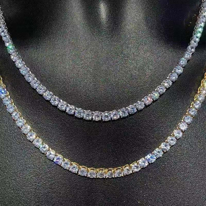 Cross-border TEMU new bracelet hip hop diamond row diamond bracelet European and American fashion diamond full diamond necklace women's jewelry Glossy.pk