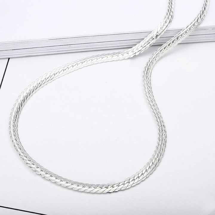 Sino-Italian cross-border wish European and American foreign trade necklace wholesale European and American silver necklace 5MM full side necklace manufacturers Glossy.pk
