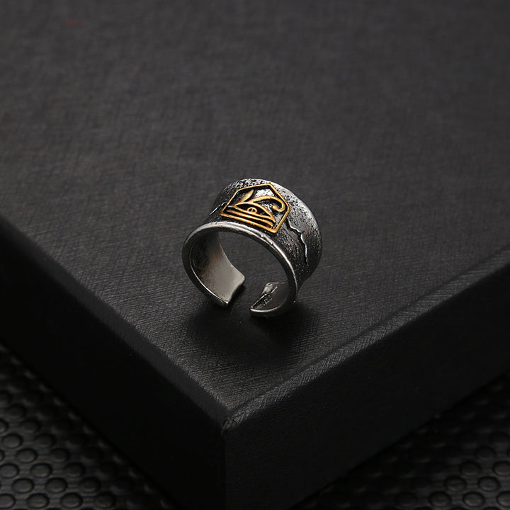 Cross-border wish rings, personality, retro all-seeing eyes, open rings, simple men's adjustable jewelry, wholesale