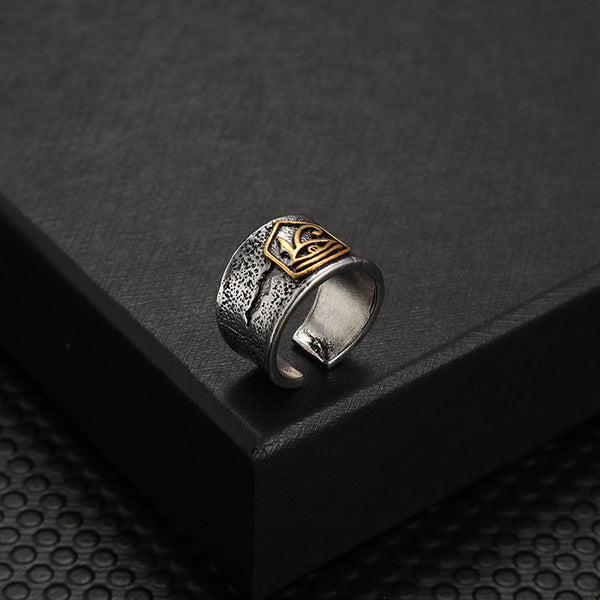Cross-border wish rings, personality, retro all-seeing eyes, open rings, simple men's adjustable jewelry, wholesale