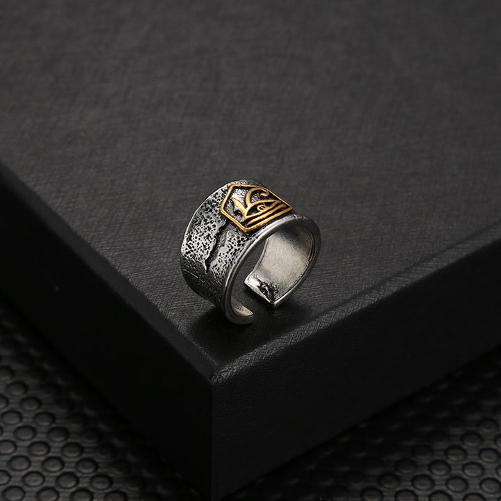 Cross-border wish rings, personality, retro all-seeing eyes, open rings, simple men's adjustable jewelry, wholesale