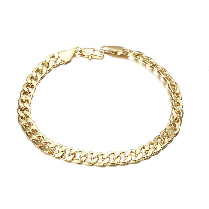 Zhongyi wishi European and American jewelry plated 18K gold bracelet foreign trade jewelry 6MM side bracelet factory spot wholesale