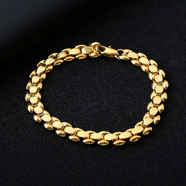 wish cross-border special hot sale of European and American jewelry 18K gold-plated bracelet men's Amazon popular men's hand jewelry wholesale