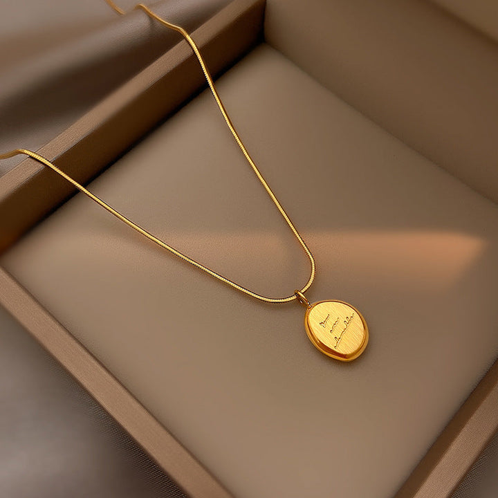 2024 New Trendy Versatile Premium Design Sense Clavicle Chain Sweater Chain You Are Adorable Lettering Glossy.pk