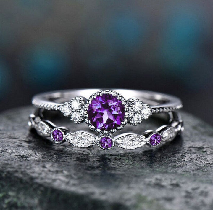 Zhongyi Europe and America Wish New Fashion and Versatile Women's Zircon Ring Silver-plated Micro Emerald Ring Glossy.pk