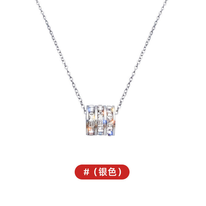 Senior small waist pendant necklace female tide net red ins cold wind neck jewelry titanium steel non-fading clavicle chain Glossy.pk