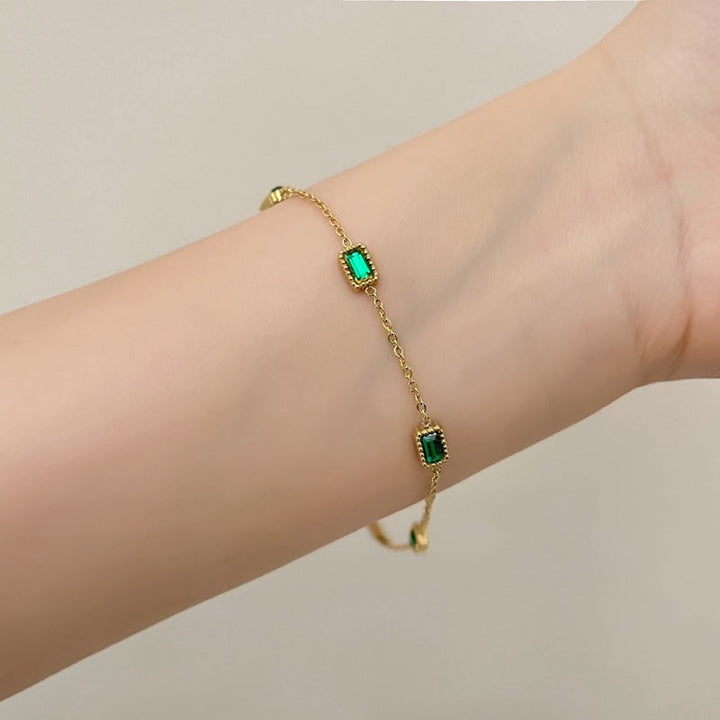 Cross-border, European and American hot-selling style, heart-shaped double-layered new bracelet, stainless steel, fashion hand jewelry, versatile and trendy with 28 Glossy.pk
