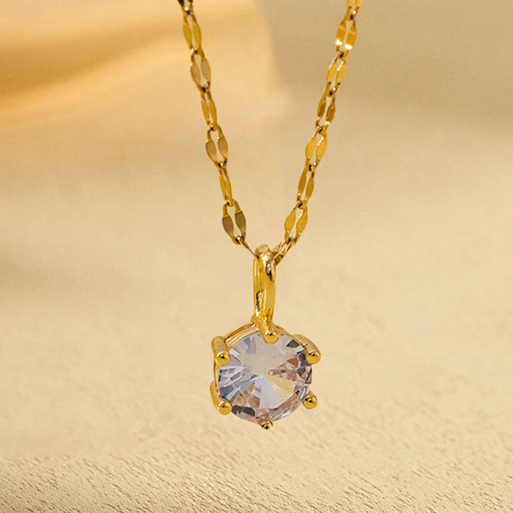 European and American cross-border wholesale high-quality temperament titanium steel necklace does not fade full diamond pendant jewelry wholesale stainless steel 13 Glossy.pk