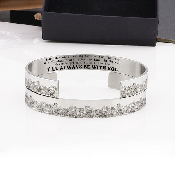 Cross Border Wave Bracelet I'LL ALWAYS BE WITH YOU 10mm Open Bracelet Ornament Glossy.pk