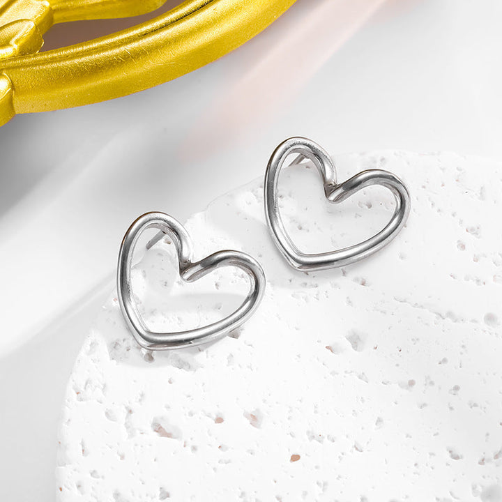 European and American cross-border earrings wholesale love butterfly letter earrings stainless steel light luxury exaggerated sense of luxury does not fade 18 Glossy.pk
