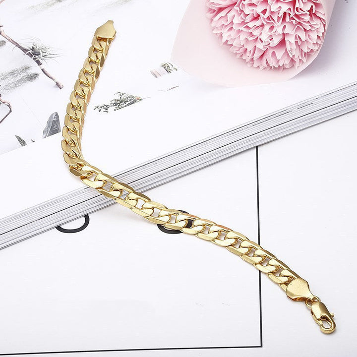 Zhongyi European and American style fashion men's side bracelet cross-border new 18K creative gold bracelet jewelry factory wholesale Glossy.pk