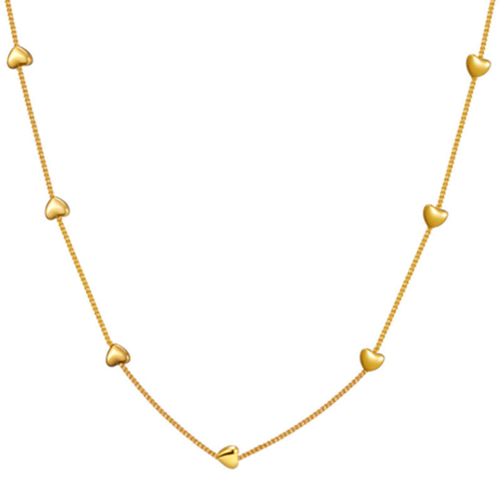 Europe and the United States Cross-border Wholesale Titanium Steel Love Pendant Necklace 2024 New Niche Luxury Clavicle Chain Simple Necklace 39 Glossy.pk