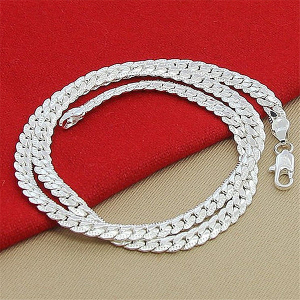 Sino-Italian cross-border wish European and American foreign trade necklace wholesale European and American silver necklace 5MM full side necklace manufacturers Glossy.pk