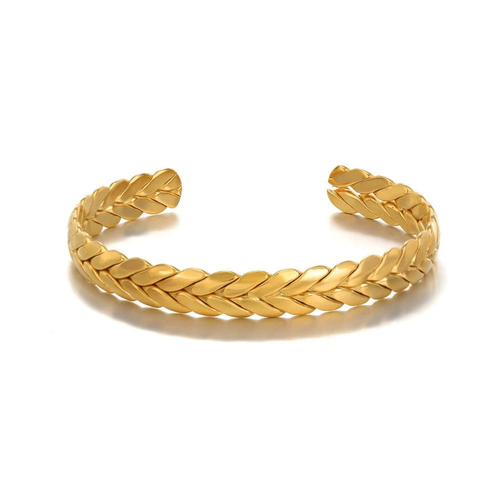 European and American cross-border wholesale 18K gold bamboo titanium steel bracelet simple fashion ins design Internet celebrity high-end sense hand ornament women Glossy.pk