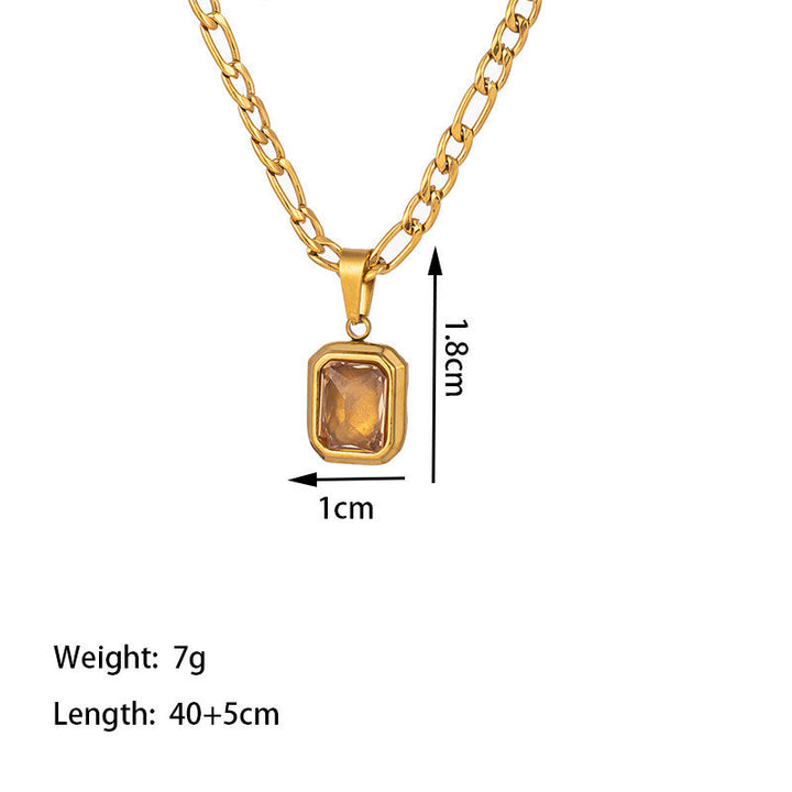 Cross-border wholesale necklace women's non-fading, light luxury titanium steel, new women's niche versatile fashion clavicle chain gold color 33 Glossy.pk