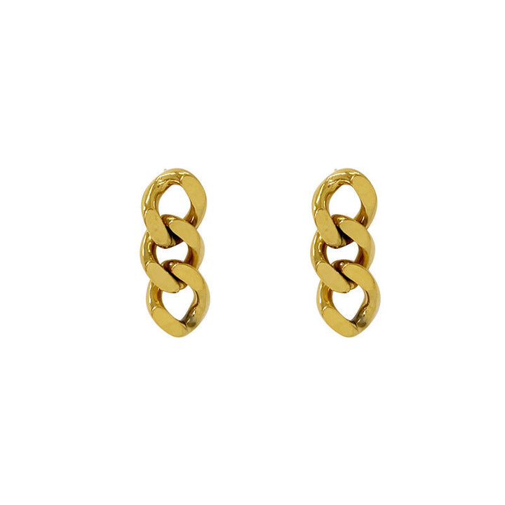 European and American cross-border wholesale double layer love butterfly pendant stud earrings stainless steel plated 18K gold plating versatile gradient earrings 21 Glossy.pk