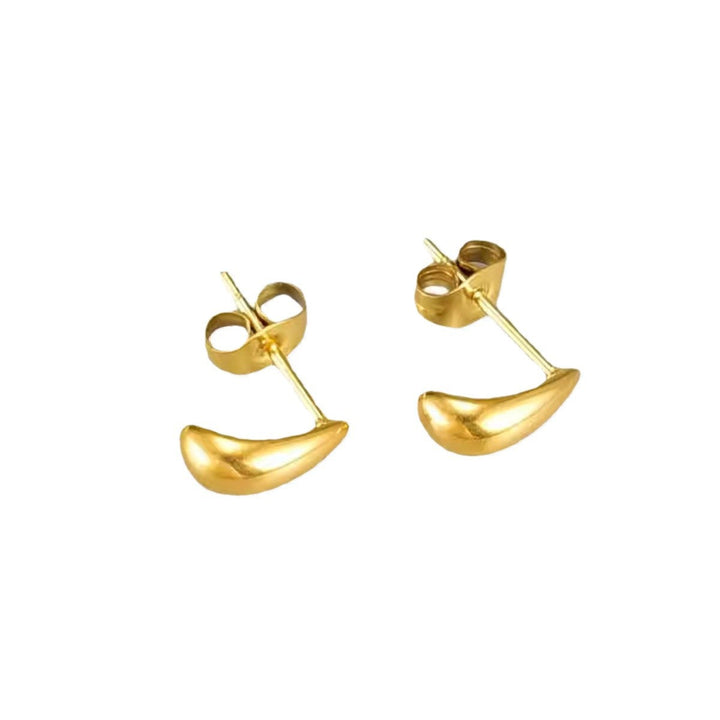 French fashion INS style 1m4K gold stainless steel earrings heart ring pendant titanium steel earrings women's love ear Glossy.pk