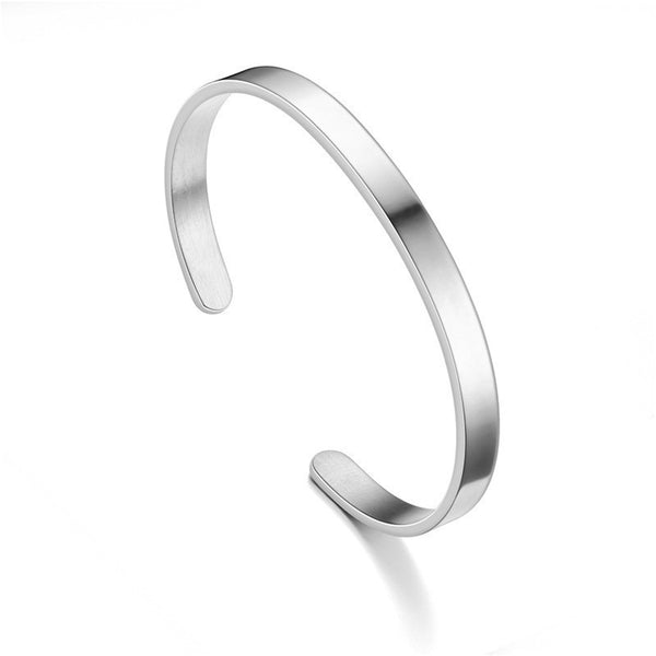 European and American TEMU Simple and Cold C-Shaped Bracelet Cross-border Amazon Personality Fashion Men's Stainless Steel Open Bracelet