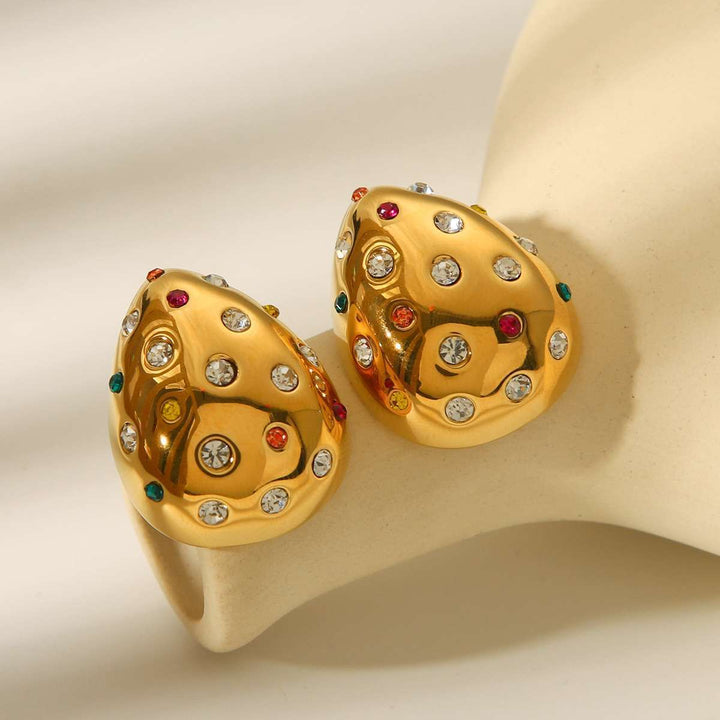 French retro earrings high-end non-fading titanium steel haoshi earrings women's personality European and American earrings jewelry wholesale Glossy.pk