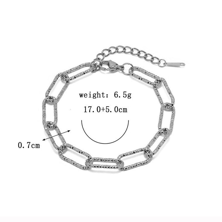 Cross-border European and American hot-selling style love heart shape double-layer new bracelet stainless steel fashion hand jewelry versatile fashion with 25 Glossy.pk