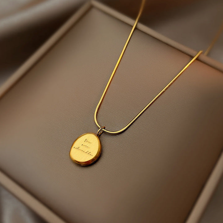 2024 New Trendy Versatile Premium Design Sense Clavicle Chain Sweater Chain You Are Adorable Lettering Glossy.pk