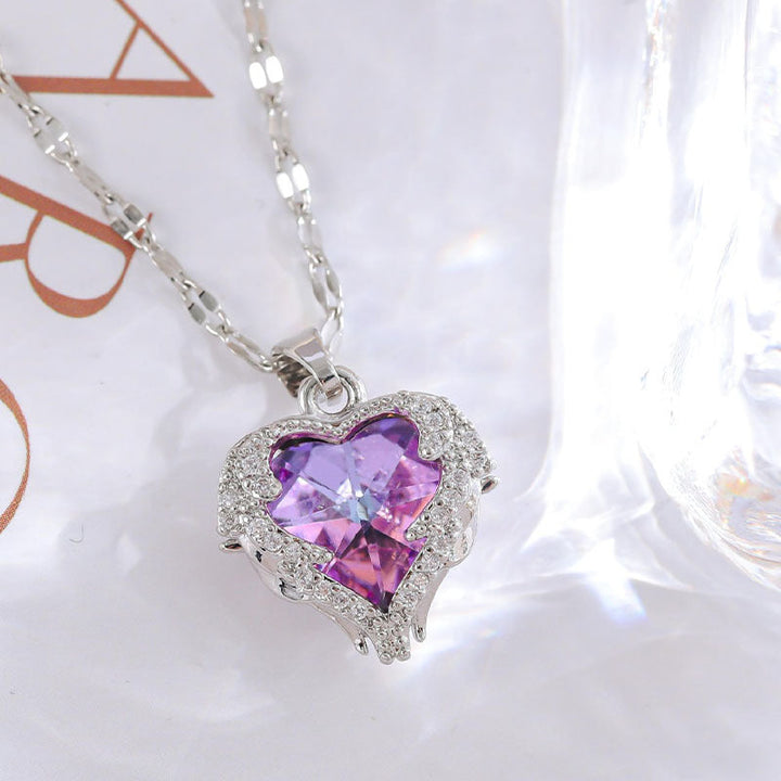 European and American cross-border wholesale high-quality temperament titanium steel necklace does not fade full diamond pendant jewelry wholesale stainless steel 13 Glossy.pk