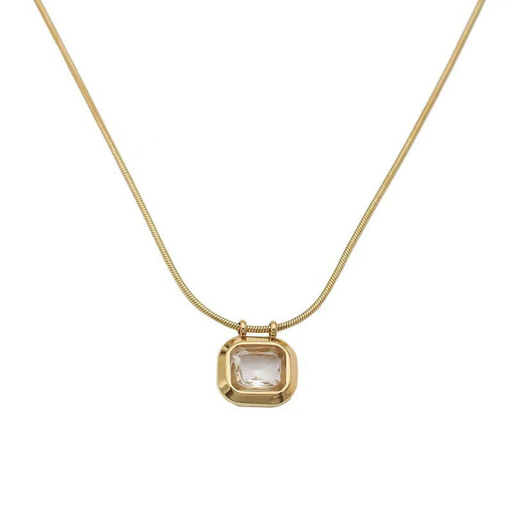 Cross-border wholesale necklace women's non-fading, light luxury titanium steel, new women's niche versatile fashion clavicle chain gold color 33 Glossy.pk