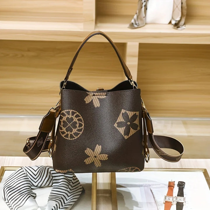 Chic Couture: Designer Print Bucket Bag Glossy.pk