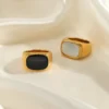 Black & White Ring — Stainless Steel | Glossy.pk product photo 2 | Glossy.pk Pakistan